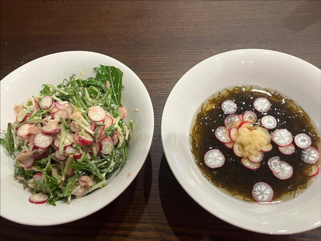 二十日大根と水菜のツナマヨサラダ🥗